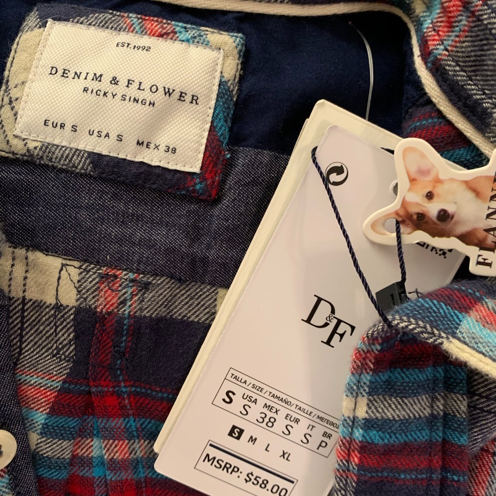 Men’s Denim & Flower Shirt